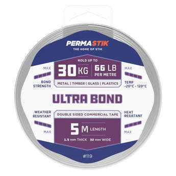 Ultra Bond Mounting Tape | 5m x 32mm | 30kg/m Hold - Perma Products Shop - Permastik