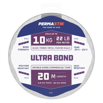 Ultra Bond Mounting Tape | 20m x 12mm | 10kg/m Hold - Perma Products Shop - Permastik