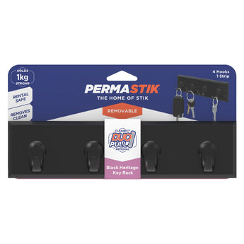 Adhesive Key Rack | Black - Perma Products Shop - Permastik
