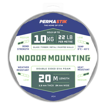 Indoor Mounting Tape | 20m x 24mm | 10kg/m Hold - Perma Products Shop - Permastik