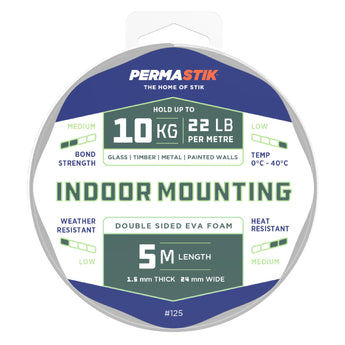 Indoor Mounting Tape | 5m x 24mm | 10kg/m Hold - Perma Products Shop - Permastik