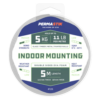 Indoor Mounting Tape | 5m x 12mm | 5kg/m Hold - Perma Products Shop - Permastik