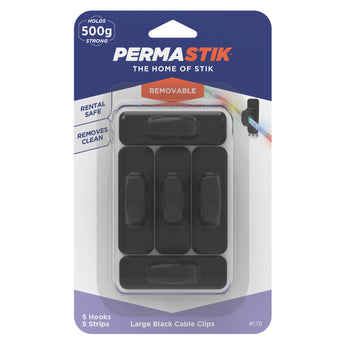 Adhesive Cable Clips | Removeable - L | 500g Hold - Perma Products Shop - Permastik