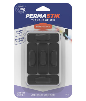 Adhesive Cable Clips | Removeable - L | 500g Hold - Perma Products Shop - Permastik