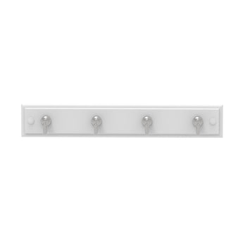 Key Rack | White Board - 4 Chrome Hooks - Perma Products Shop - Mode