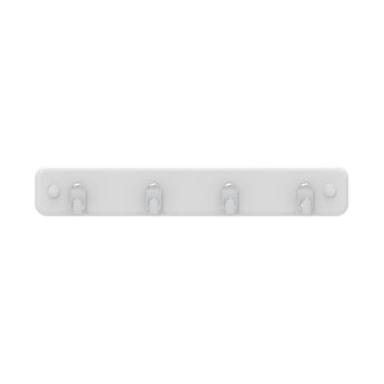 Key Rack | White Board - 4 Brushed Nickel Hooks - Perma Products Shop - Mode