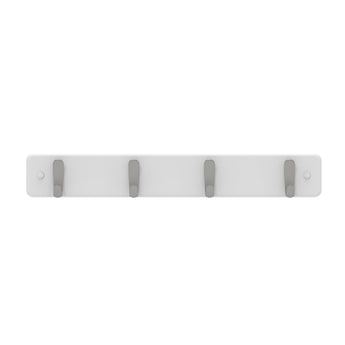 Hook Rack | White Board - 4 Brushed Nickel Hooks - Perma Products Shop - Mode