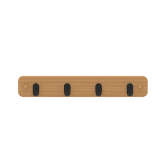 Key Rack | Bamboo Board - 4 Black Hooks - Perma Products Shop - Mode