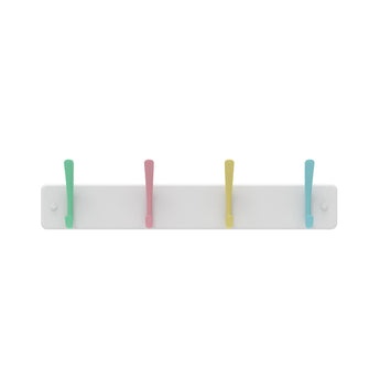 Hat & Coat Rack | White Board - 4 Pastel Hooks - Perma Products Shop - Mode
