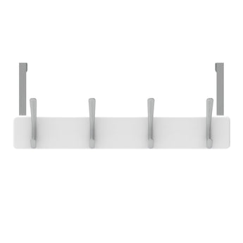 Over Door Hook | White Board - 4 Brushed Nickel Hooks - Perma Products Shop - Mode