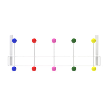 Over Door Hook | Metal Frame - 5 Multicoloured Hooks - Perma Products Shop - Mode