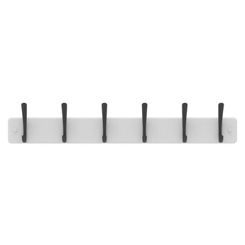 Hat & Coat Rack | White Board - 6 Black Hooks - Perma Products Shop - Mode