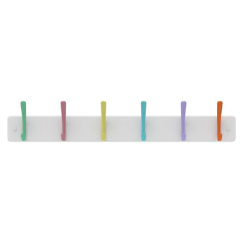 Hat & Coat Rack | White Board - 6 Pastel Hooks - Perma Products Shop - Mode
