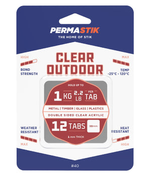 Outdoor Mounting Tabs | 30mm x 30mm | 1kg Hold - Perma Products Shop - Permastik