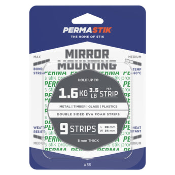Mirror Mounting Strips | 80mm x 24mm | 1.6kg Hold - Perma Products Shop - Permastik