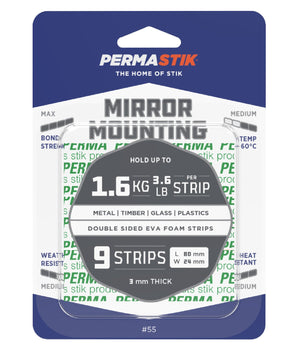 Mirror Mounting Strips | 80mm x 24mm | 1.6kg Hold - Perma Products Shop - Permastik