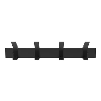 Hat & Coat Rack | Black Board - 4 Black Sliding Hooks - Perma Products Shop - Mode