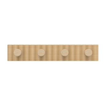 Hook Rack | Fluted Light Oak Board - 4 Timber Hooks - Perma Products Shop - Mode