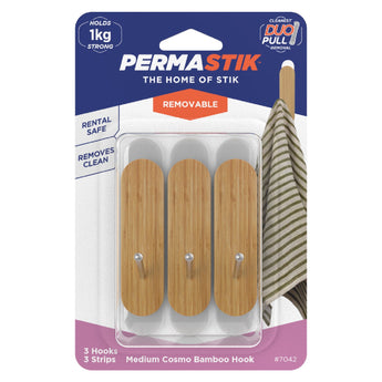 Cosmo Bamboo Hooks - M | 1kg Hold - Perma Products Shop - Permastik