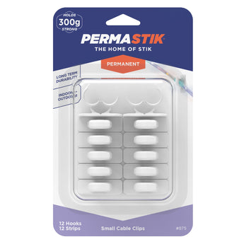 Adhesive Cable Clips | Permanent - S | 300g Hold - Perma Products Shop - Permastik